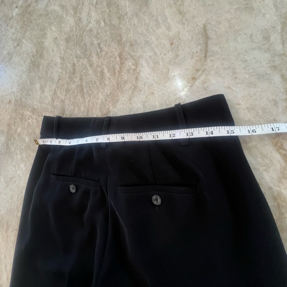 VINCE BLACK CROP JAPANESE CREPE FLAT FRONT STRAIGHT LEG TROUSER WITH BACK POCKET - Picture 5 of 10